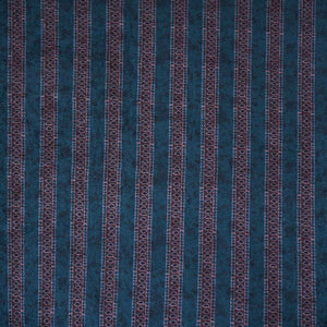 Teal Blue Strips Print Micro Velvet 9000 Fabric MF-28570 - TradeUNO