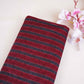 Maroon Strips Print Micro Velvet 9000 Fabric MF-28573