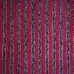 Maroon Strips Print Micro Velvet 9000 Fabric MF-28573 - TradeUNO
