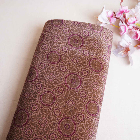 Green Ajrakh Print Micro Velvet 9000 Fabric MF-28575