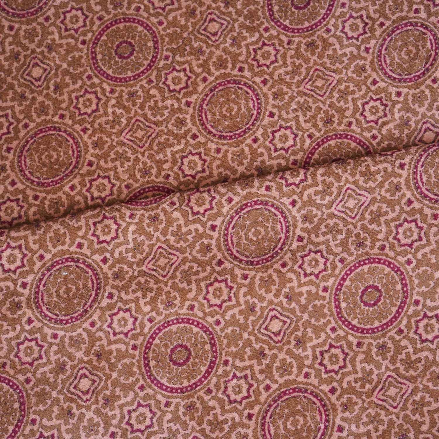 Green Ajrakh Print Micro Velvet 9000 Fabric MF-28575