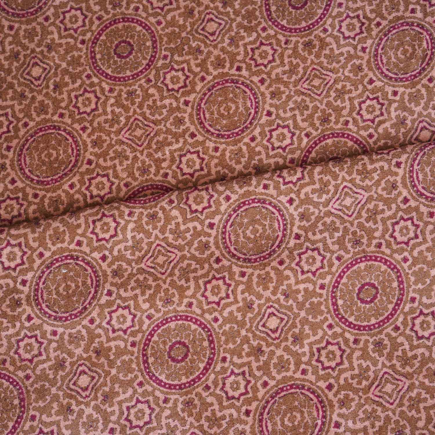 Green Ajrakh Print Micro Velvet 9000 Fabric MF-28575 - TradeUNO