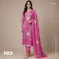 Red Stripes thread cutdana embroidery Isha Silk Fabric VFS-31683 - TradeUNO