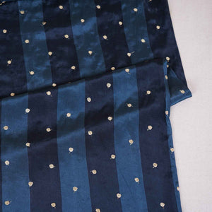 Dark Grey & Teal Green stripes embroidery Crepe Fabric MF-28582 - TradeUNO