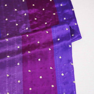 Purple With Multicolor stripes embroidery Crepe Fabric MF-28584 - TradeUNO
