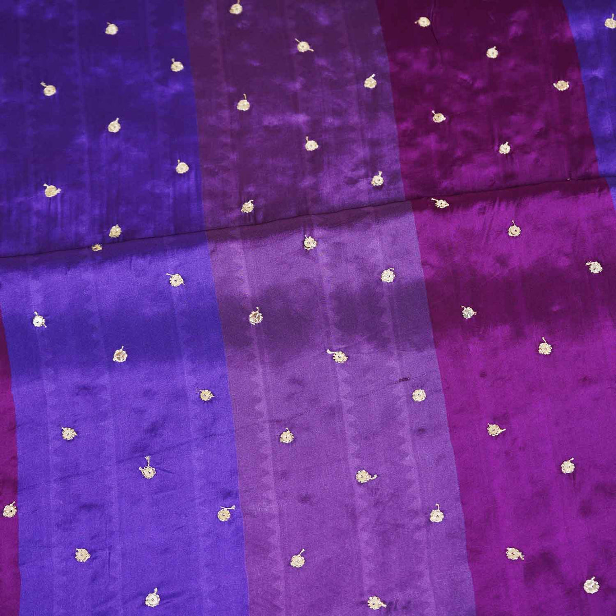 Purple With Multicolor stripes embroidery Crepe Fabric MF-28584 - TradeUNO