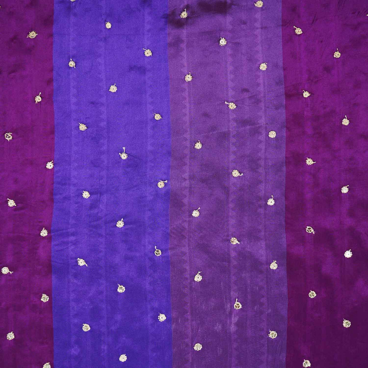 Purple With Multicolor stripes embroidery Crepe Fabric MF-28584 - TradeUNO