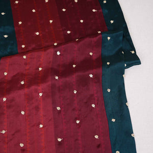 Maroon With Multicolor stripes embroidery Crepe Fabric MF-28586 - TradeUNO