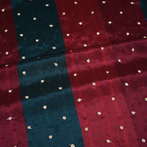 Maroon With Multicolor stripes embroidery Crepe Fabric MF-28586 - TradeUNO