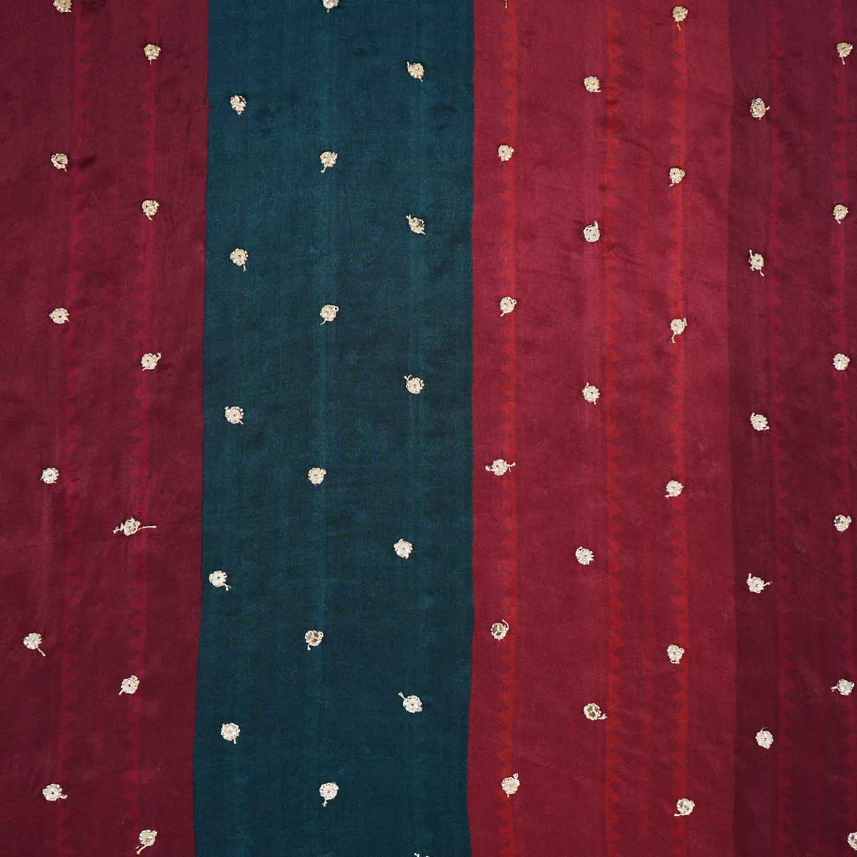 Maroon With Multicolor stripes embroidery Crepe Fabric MF-28586 - TradeUNO