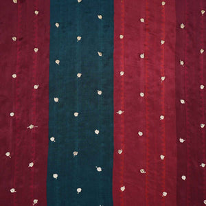 Maroon With Multicolor stripes embroidery Crepe Fabric MF-28586 - TradeUNO