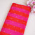 Pink & Orange stripes embroidery Crepe Fabric MF-28587