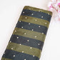 Dark Green & Green stripes embroidery Crepe Fabric MF-28589