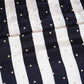 Off White & Navy Blue stripes embroidery Crepe Fabric MF-28591