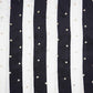 Off White & Navy Blue stripes embroidery Crepe Fabric MF-28591