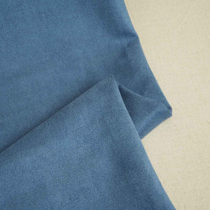 Blue Solid Suede Fabric PDM-28592 - TradeUNO