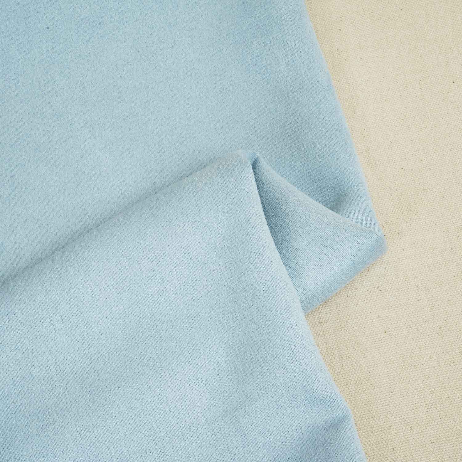 Powder Blue Solid Suede Fabric PDM-28593 - TradeUNO