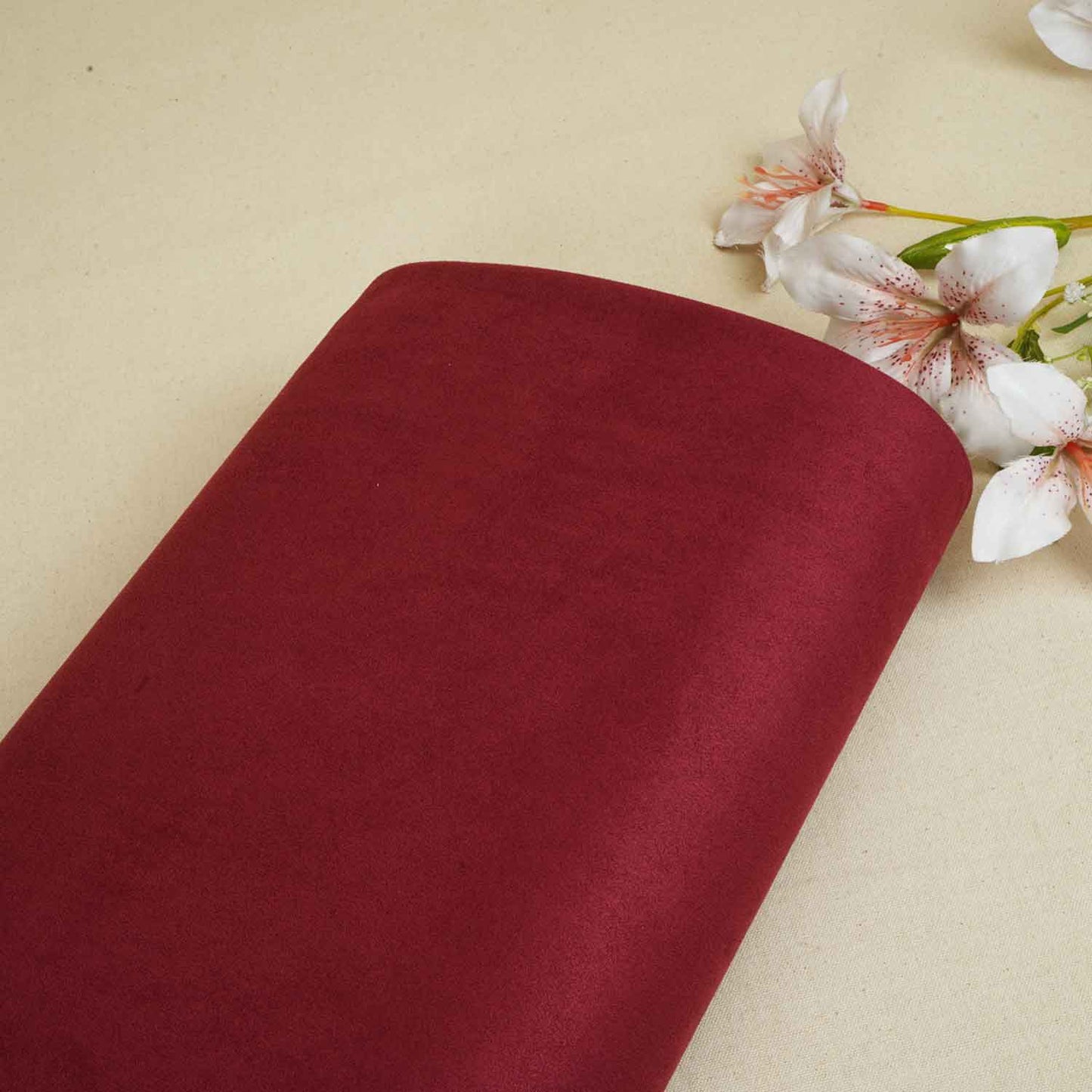 Maroon Solid Suede Fabric PDM-28594
