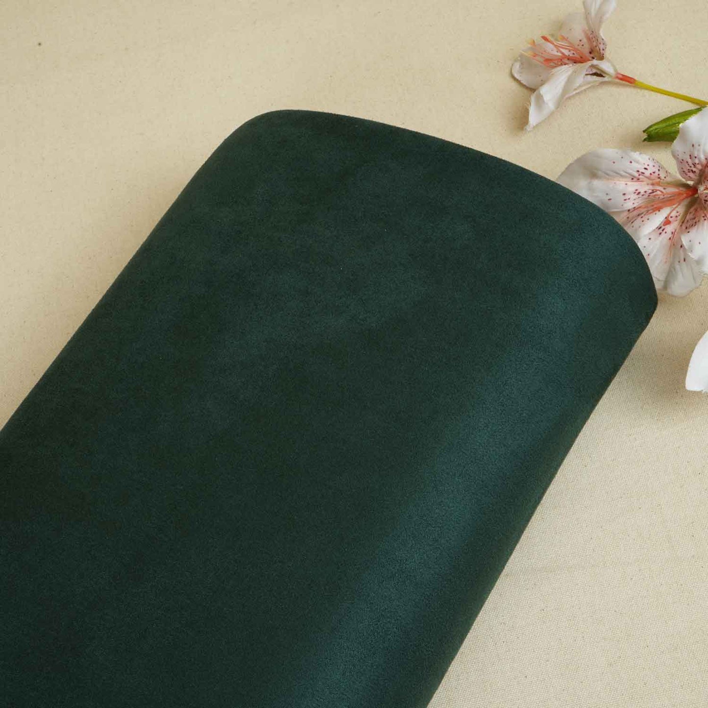 Dark Green Solid Suede Fabric PDM-28595