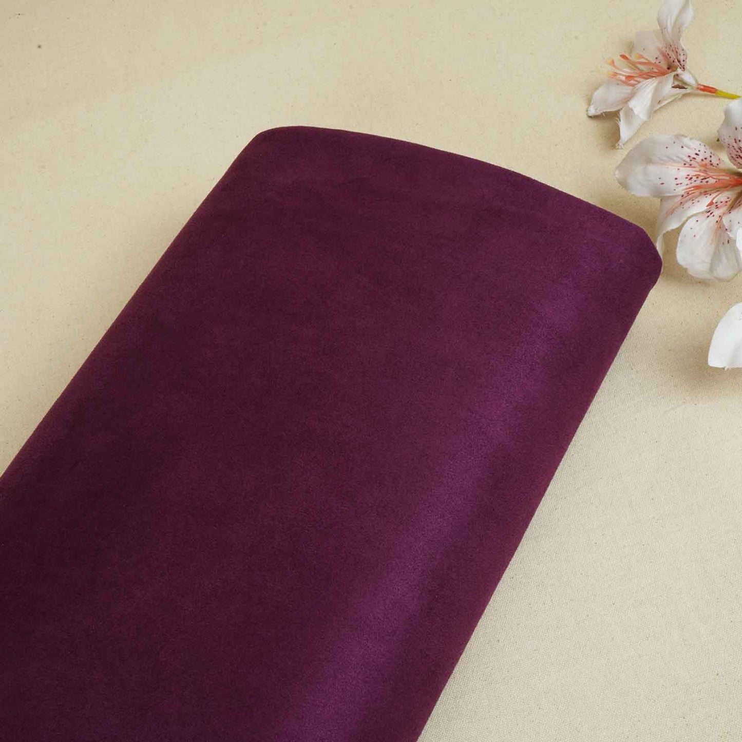 Wine Solid Suede Fabric PDM-28596