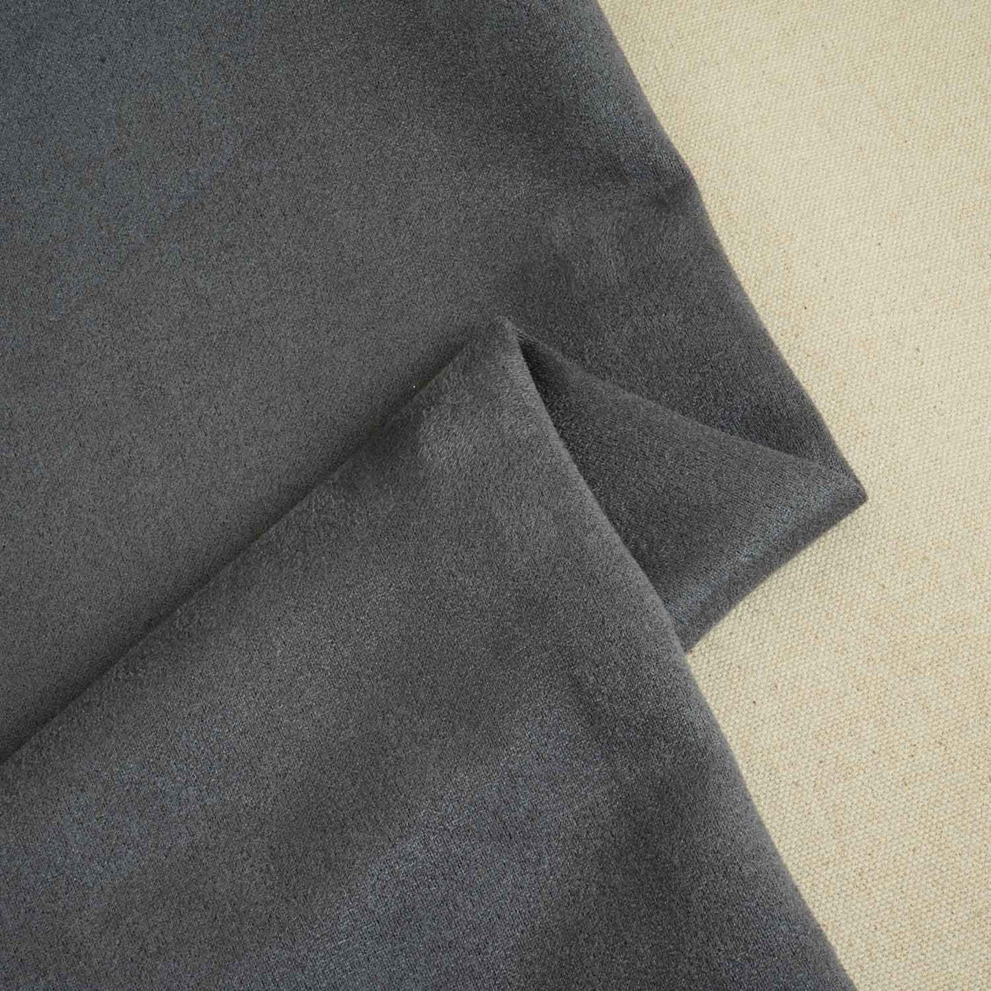Grey Solid Suede Fabric PDM-28597