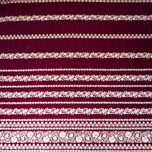 Magenta Pink Zari Sequnis embroidery Velvet Fabric JD-28599 - TradeUNO