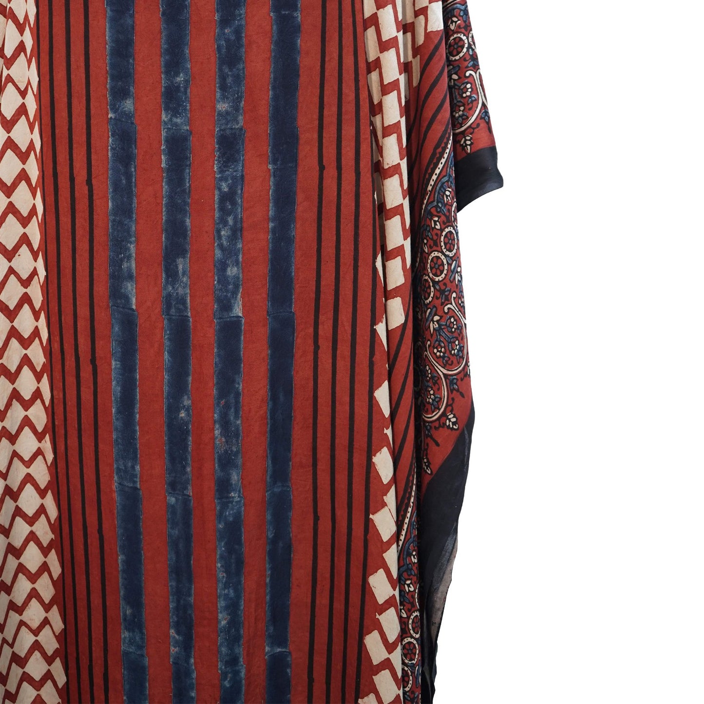 Red Ajrakh print Modal Silk Kaftan EEG-31616