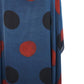 Blue with Red Polka Dot print Modal Silk Kaftan EEG-31632