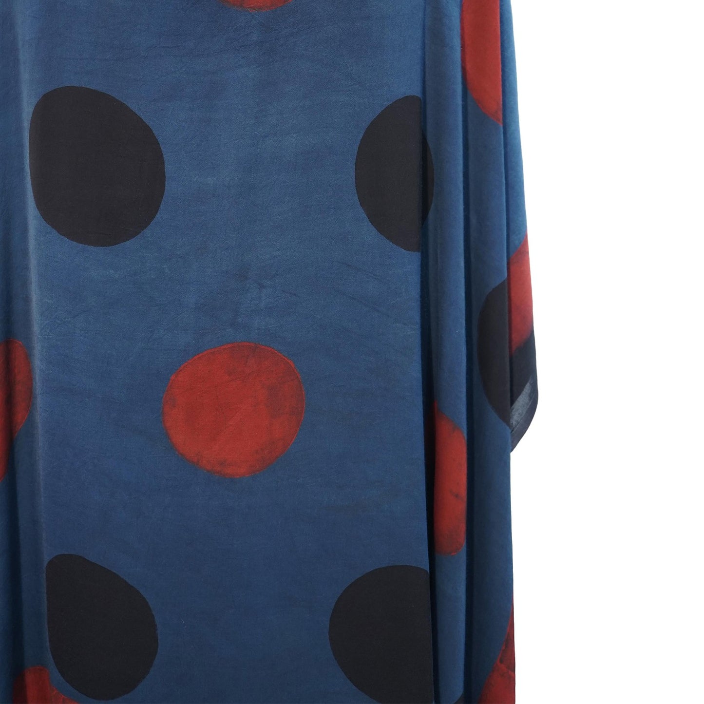 Blue with Red Polka Dot print Modal Silk Kaftan EEG-31632