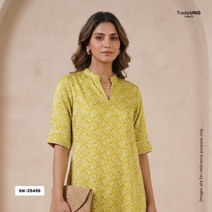 Parrot Green Bagru Print Modal Satin SN-29496 - TradeUNO