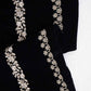 Black Zari Sequnis embroidery Velvet Fabric JD-28600
