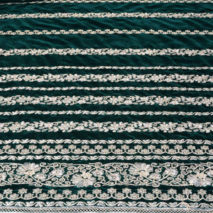 Green Zari Sequnis embroidery Velvet Fabric JD-28601 - TradeUNO