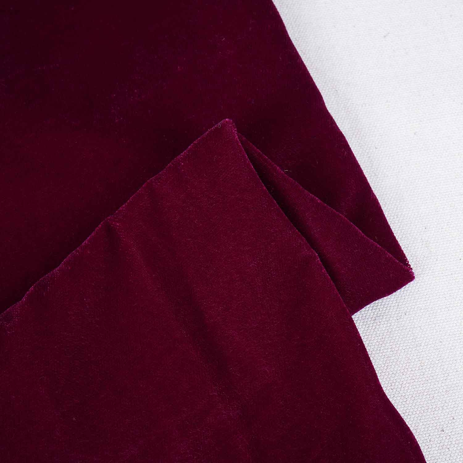 Wine Border Work Zari embroidery Velvet Fabric JD-28605 - TradeUNO