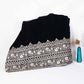 Black Border Work Zari embroidery Velvet Fabric JD-28606