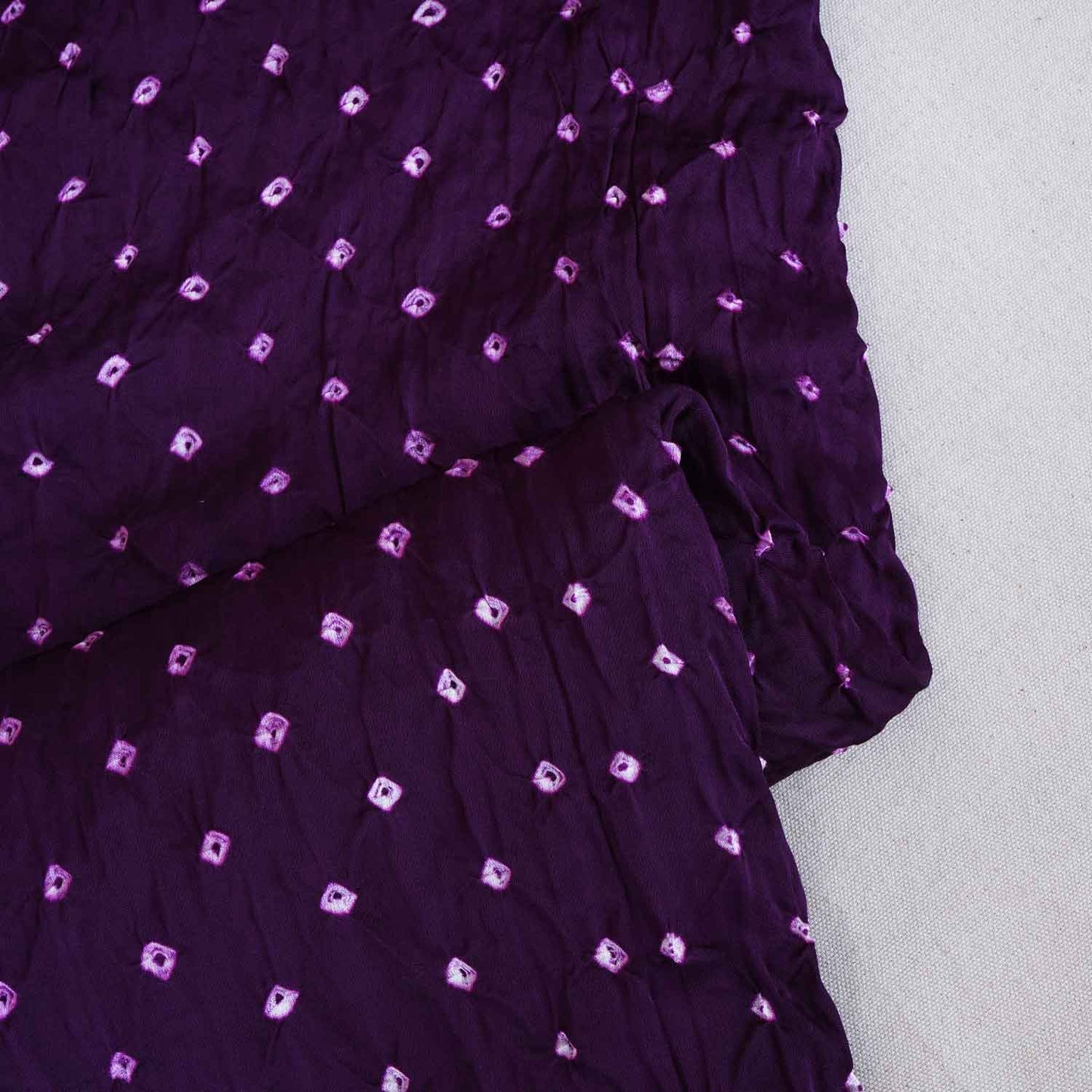 Purple Bandhani Print Modal Silk Fabric SC-28608