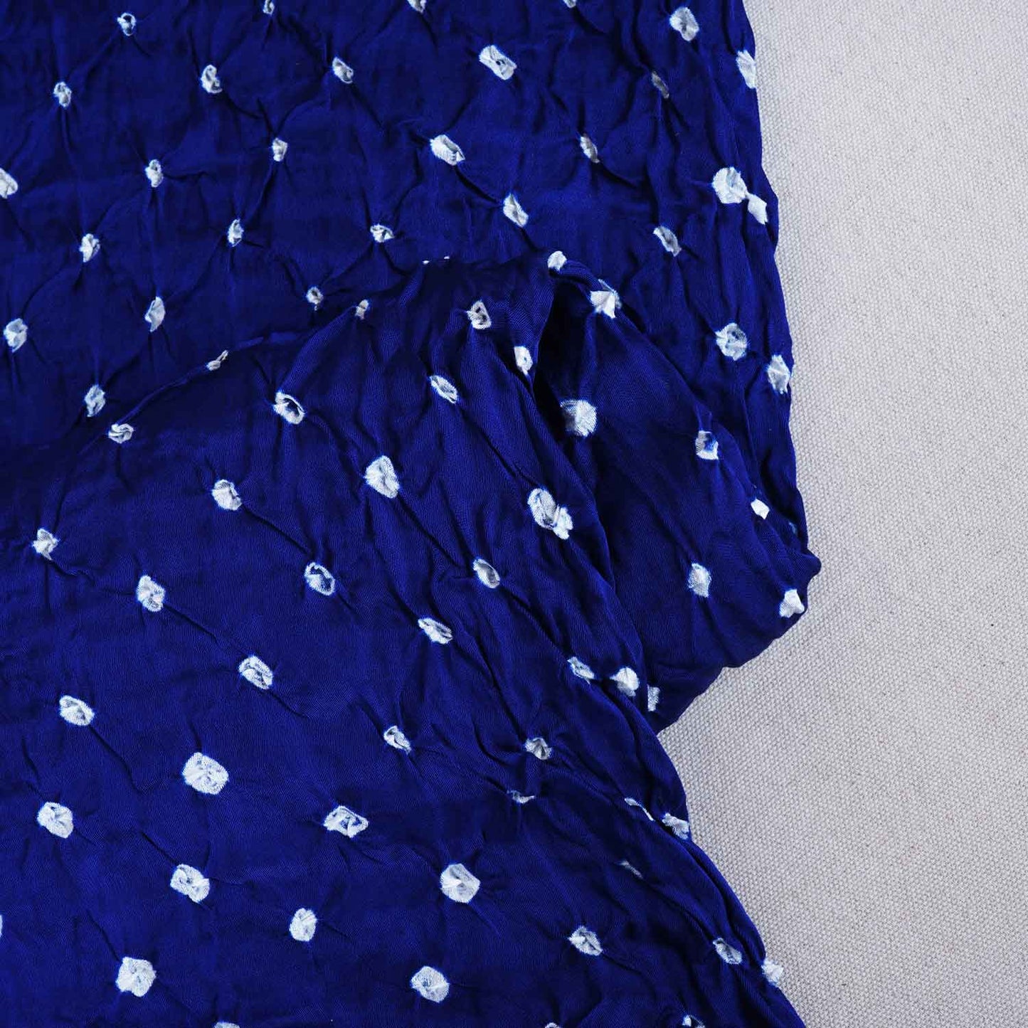 Royal Blue Bandhani Print Modal Silk Fabric SC-28609