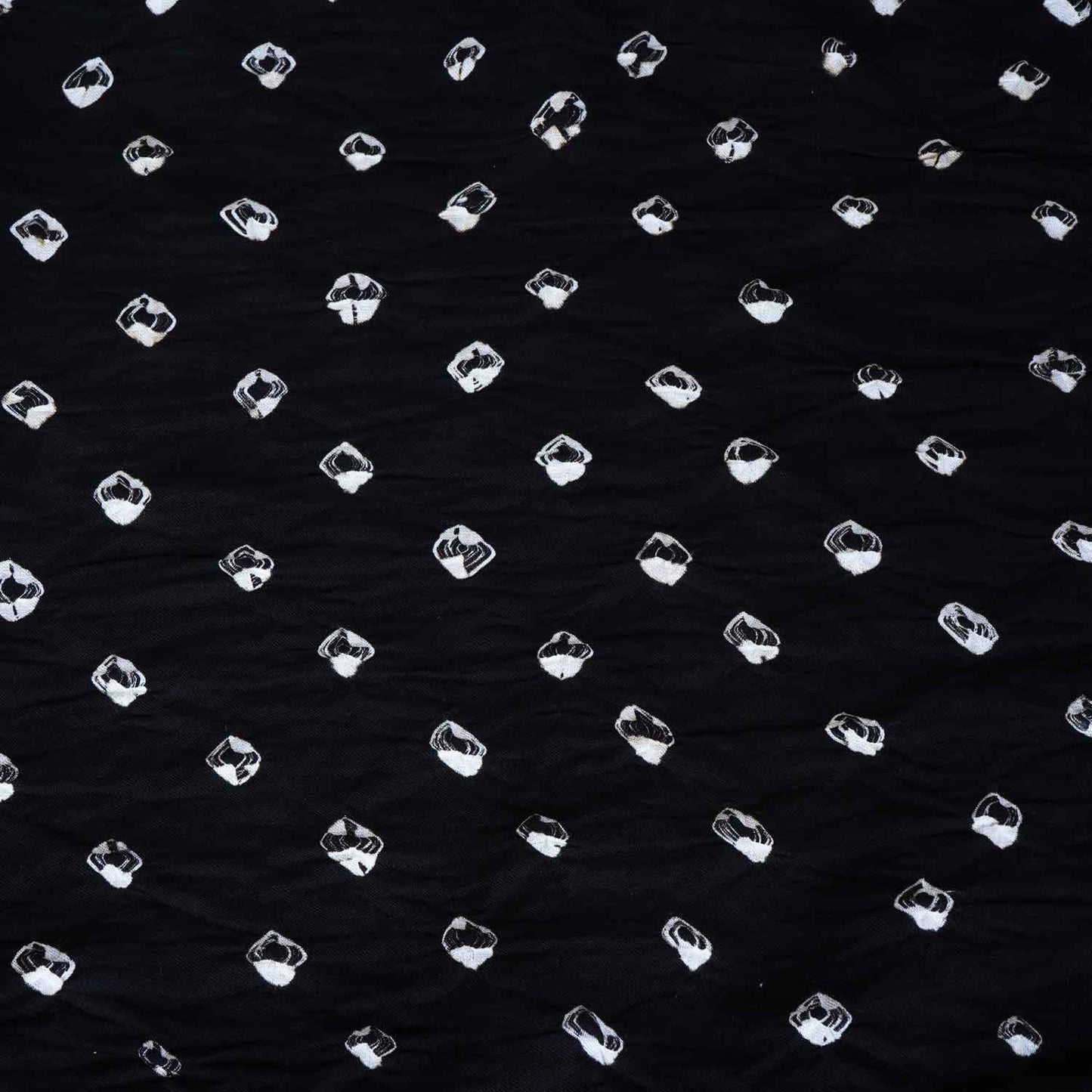 Black Bandhani Print Modal Silk Fabric SC-28611