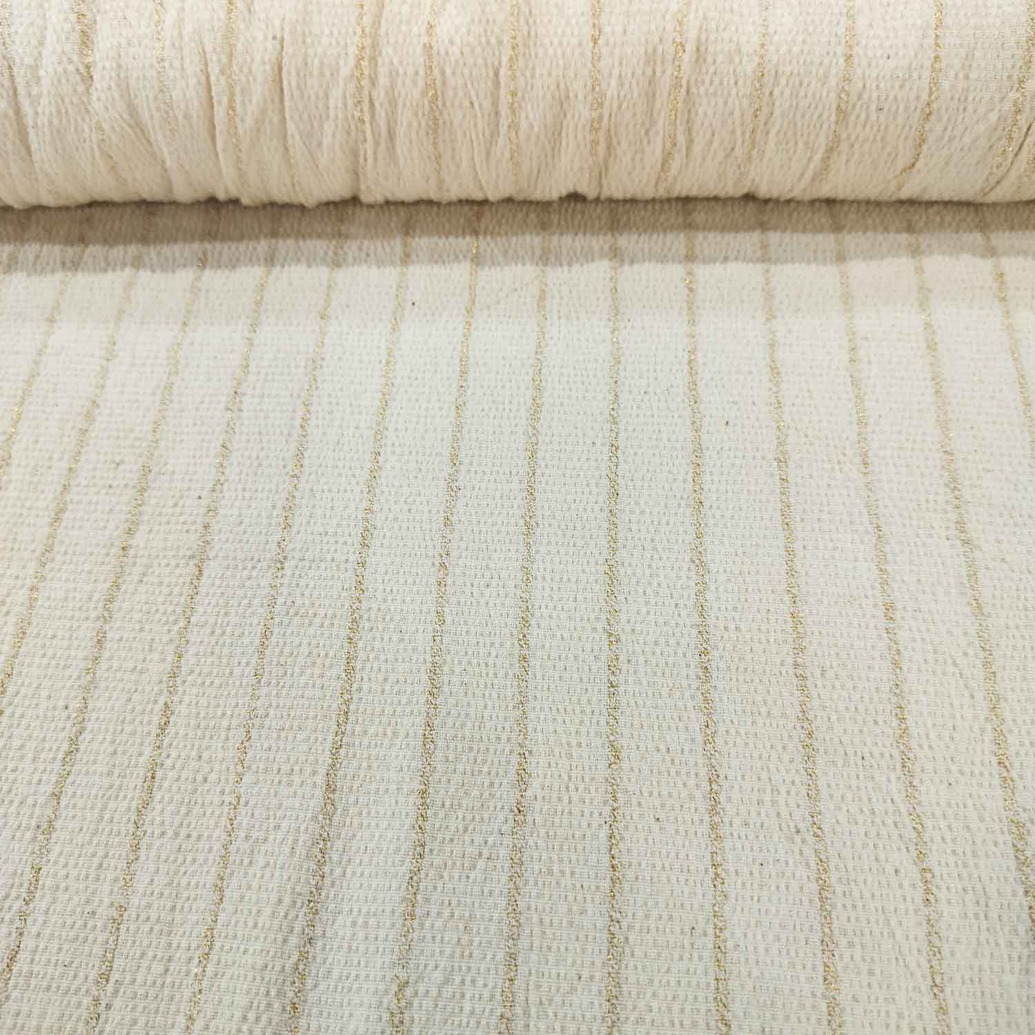 Cream Lurex Tapestry Fabric Tapestry Fabric TU-6116