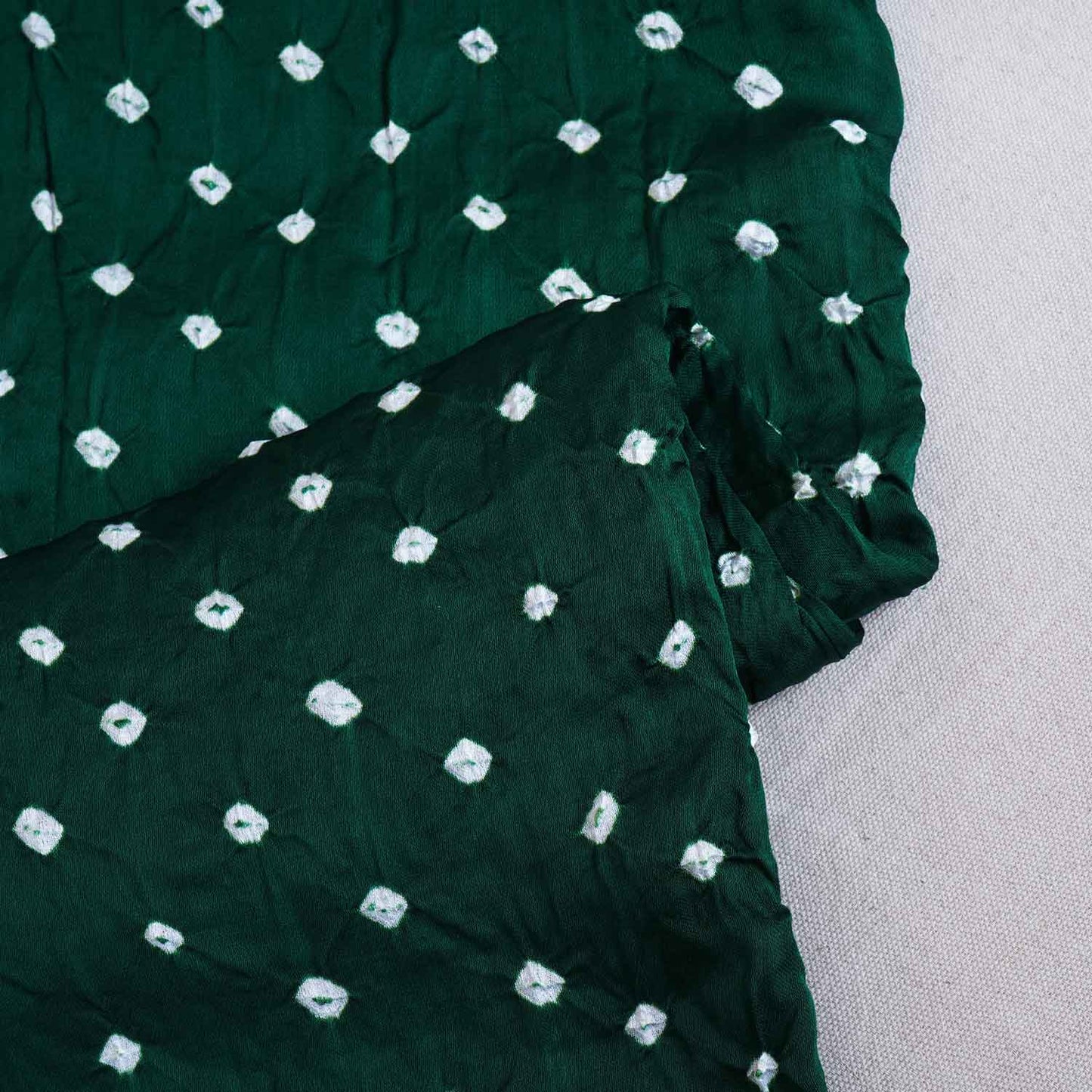 Green Bandhani Print Modal Silk Fabric SC-28612