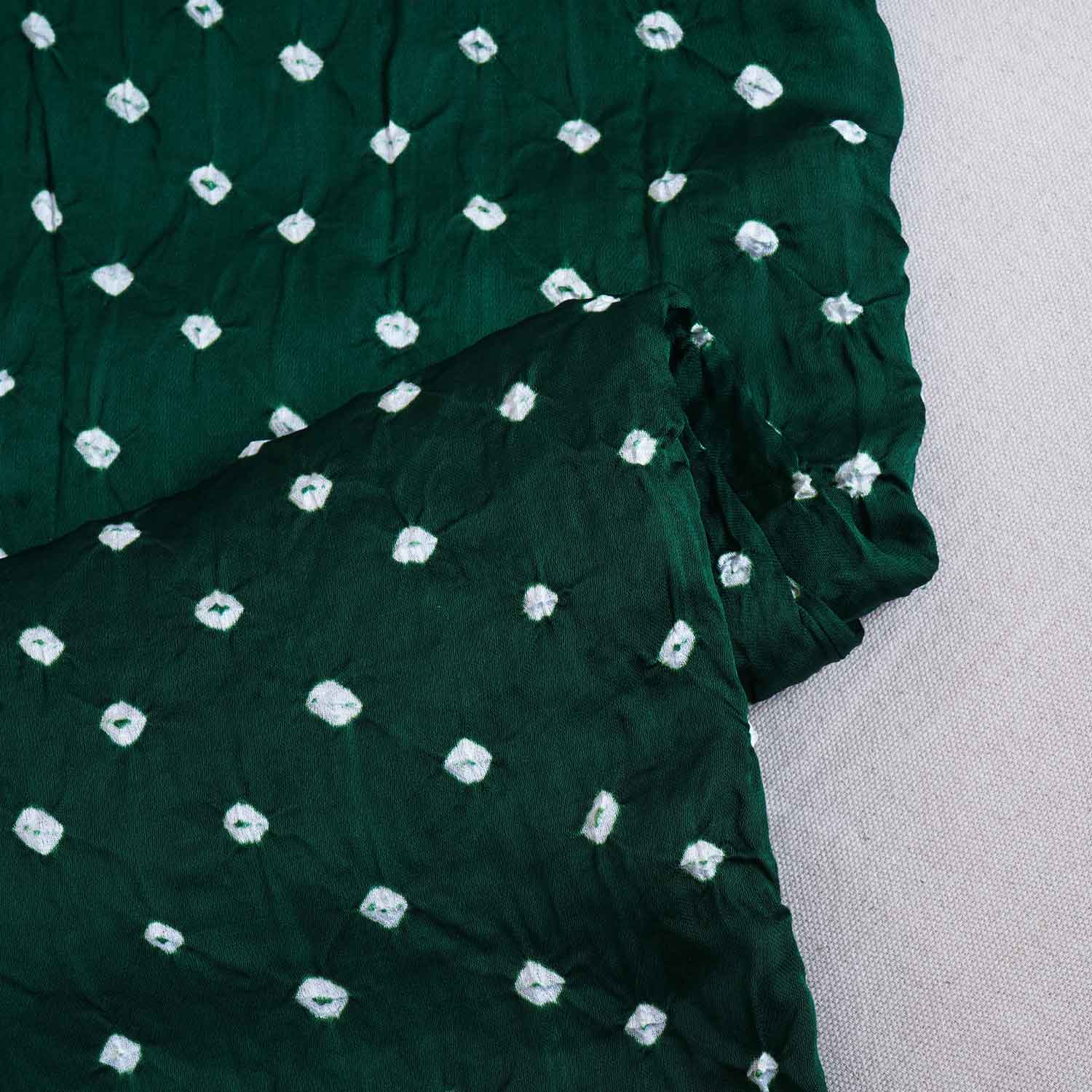 Green Bandhani Print Modal Silk Fabric SC-28612 - TradeUNO