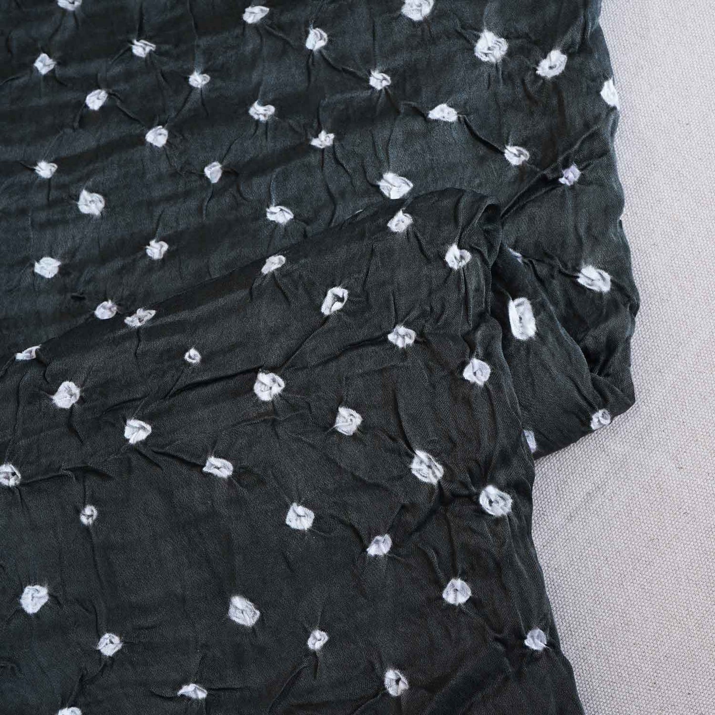 Dark Grey Bandhani Print Modal Silk Fabric SC-28613