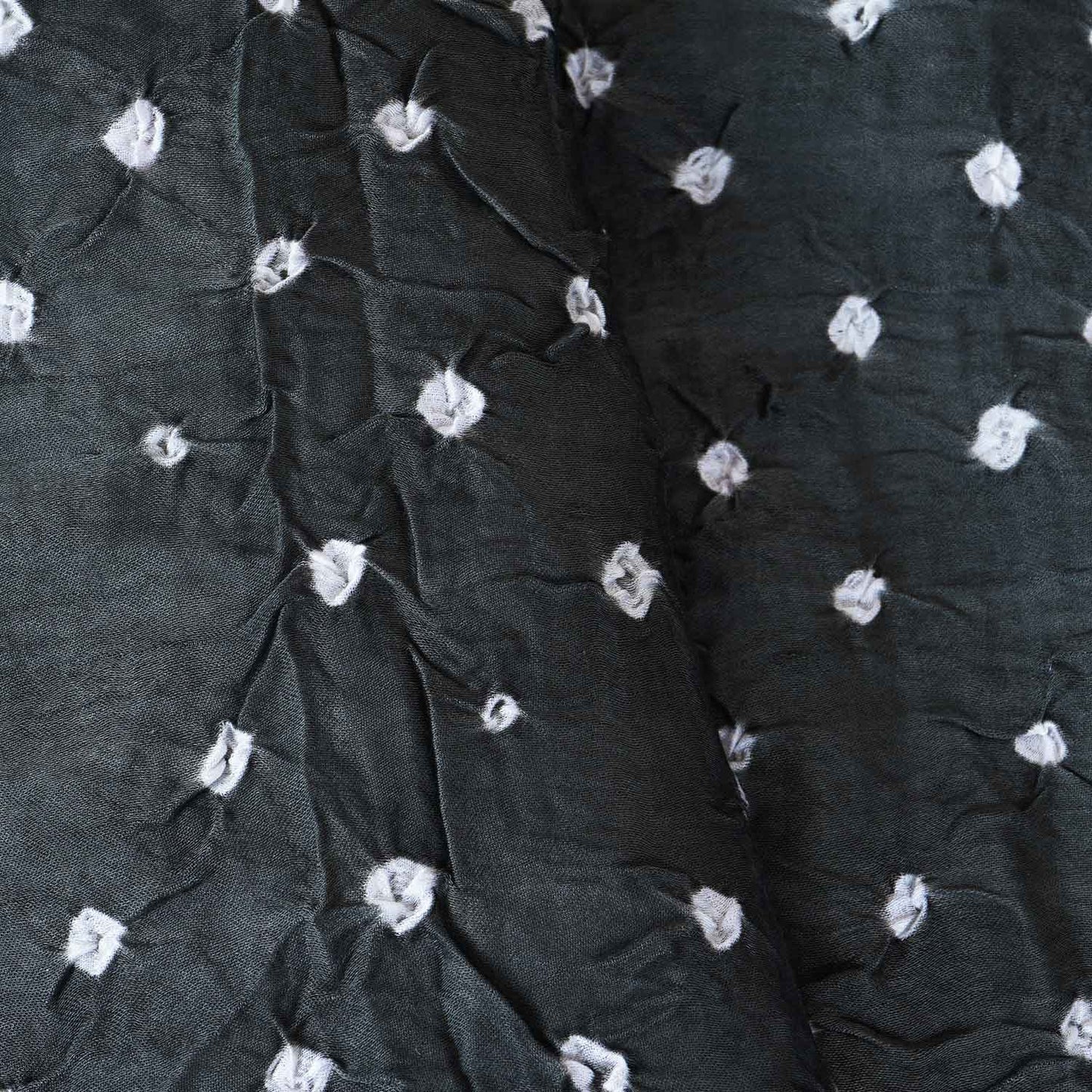 Dark Grey Bandhani Print Modal Silk Fabric SC-28613