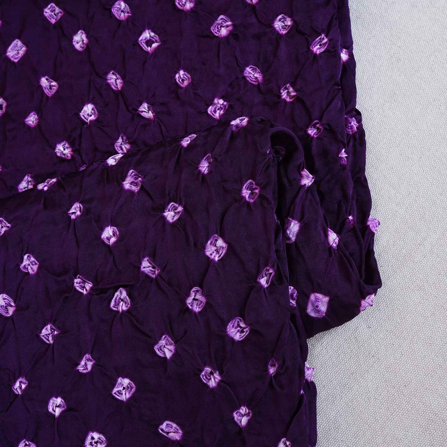Dark Purple Bandhani Print Modal Silk Fabric SC-28616
