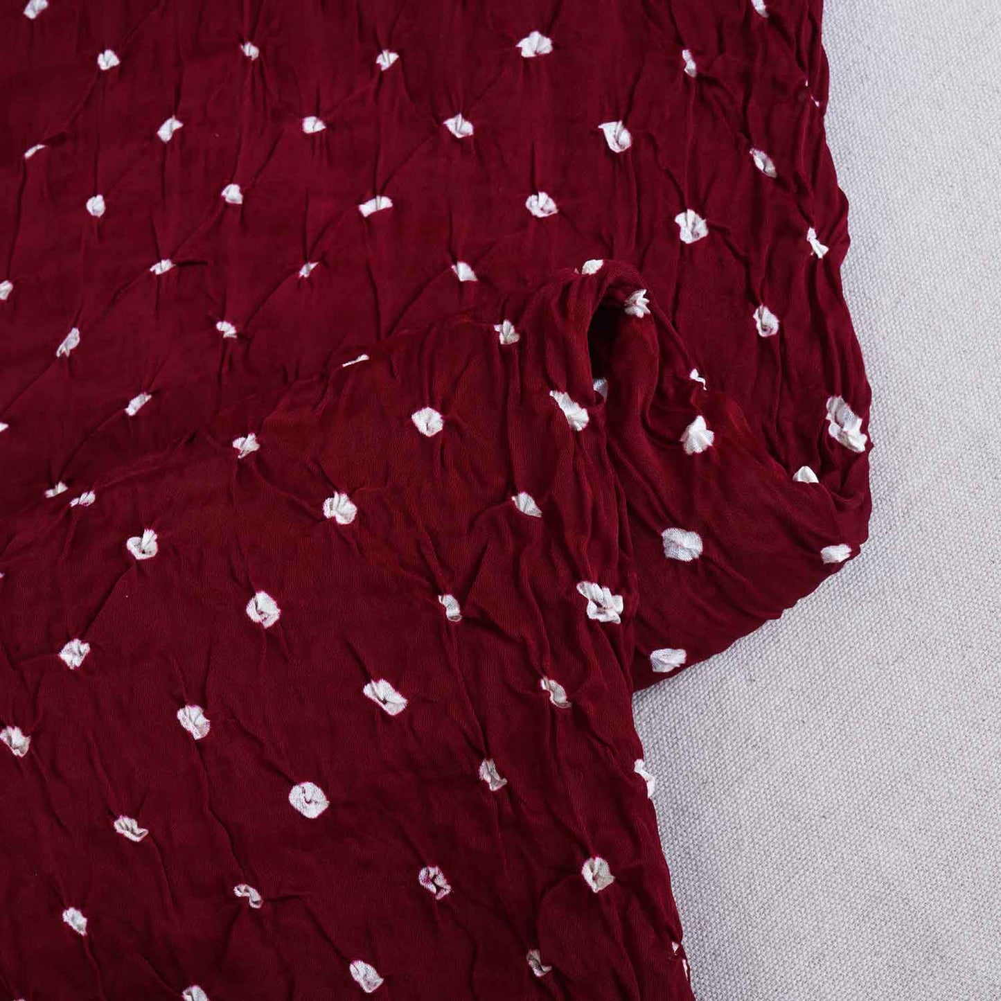 Maroon Bandhani Print Modal Silk Fabric SC-28617