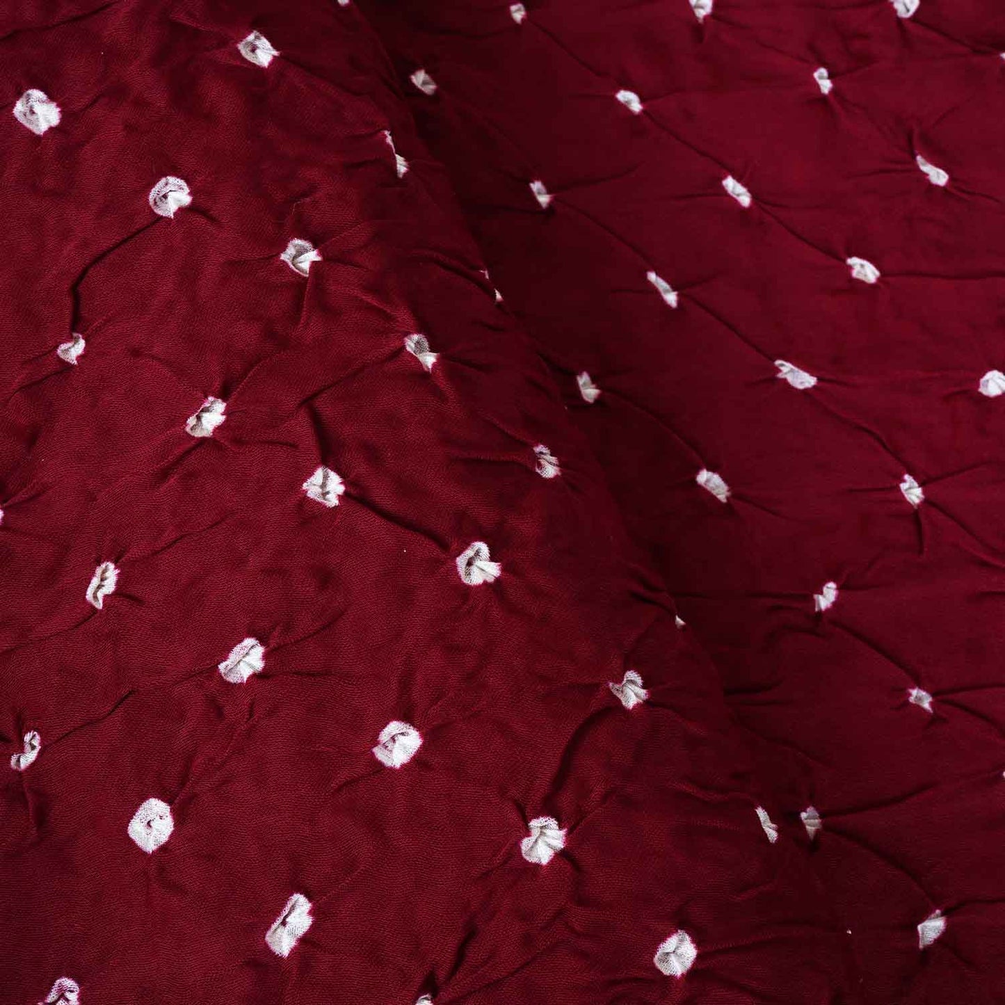 Maroon Bandhani Print Modal Silk Fabric SC-28617