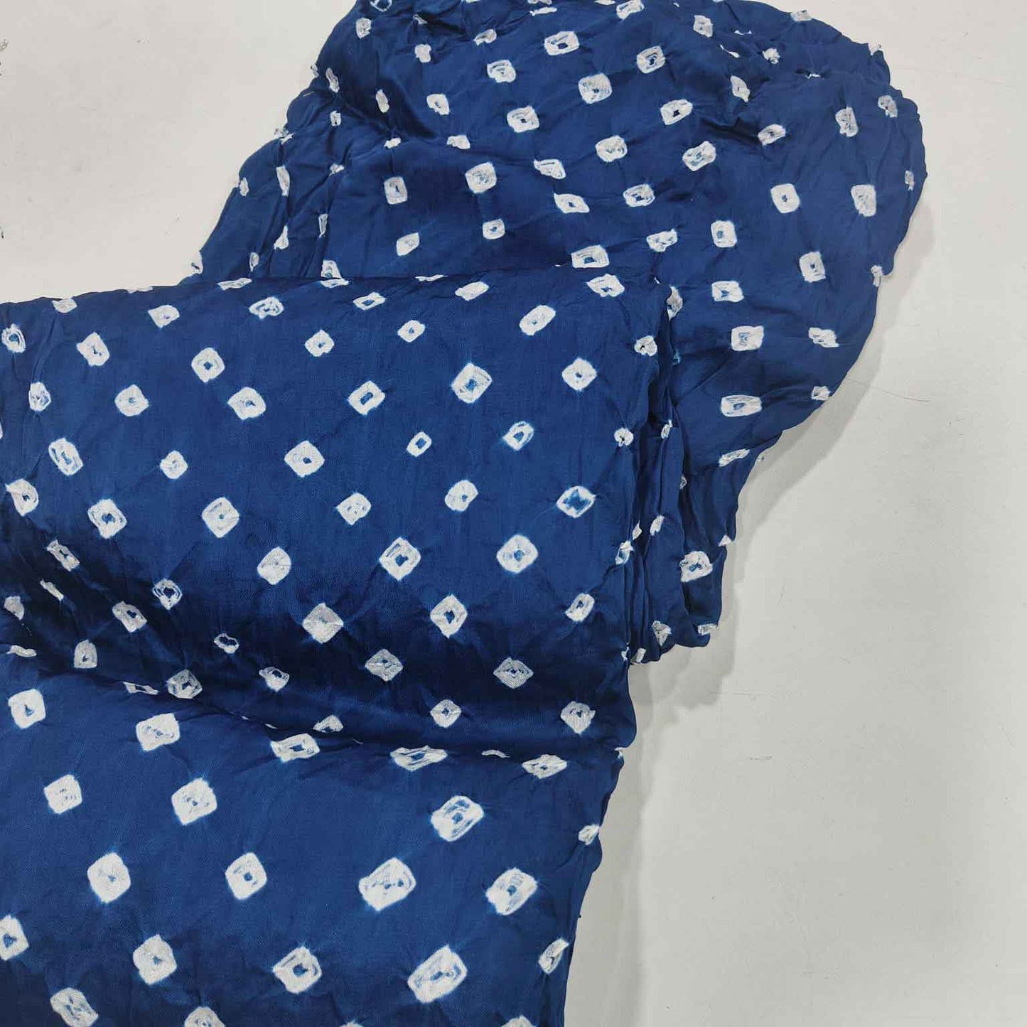 Aqua Blue Bandhani Print Modal Silk Fabric SC-28618