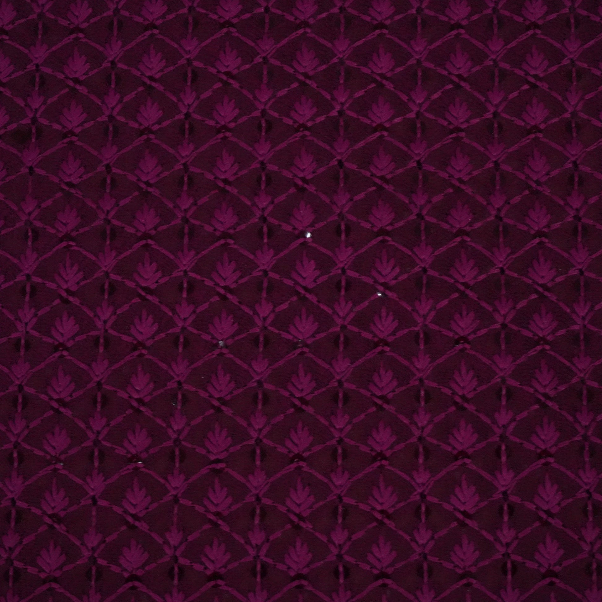 Light Mehroon Color Embroidery Sequence Fabric TU-6186