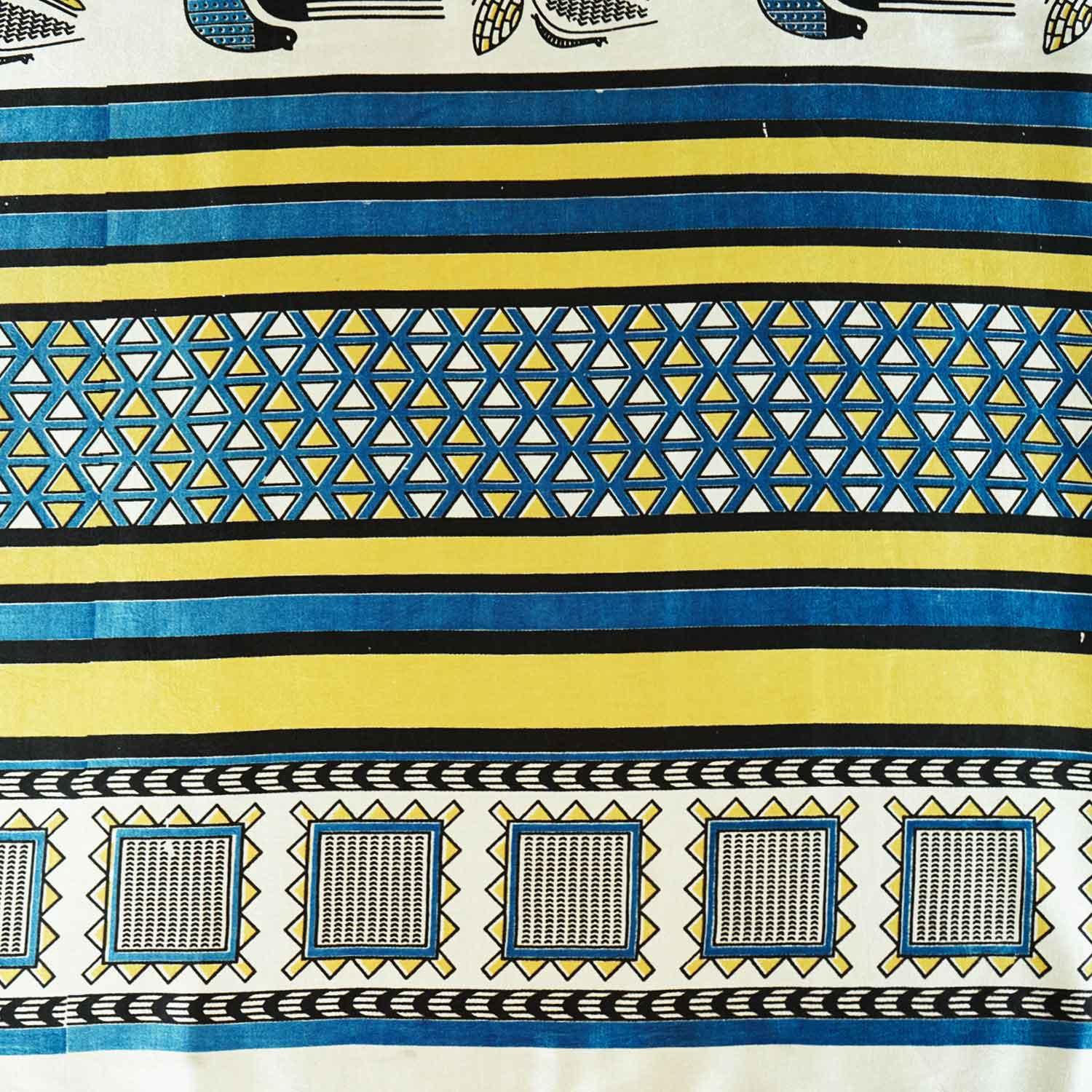Cream Ajrakh Print Mashru Silk Fabric EEG-28629 - TradeUNO