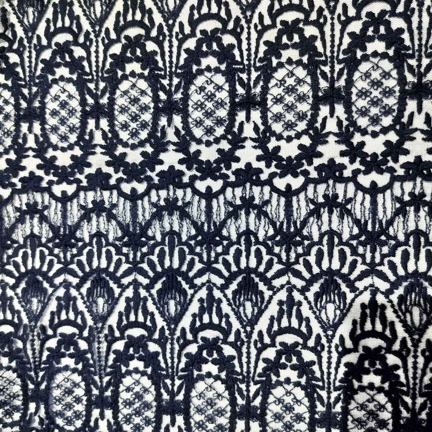 Violet Foloral print Crochet Fabric TU-6302
