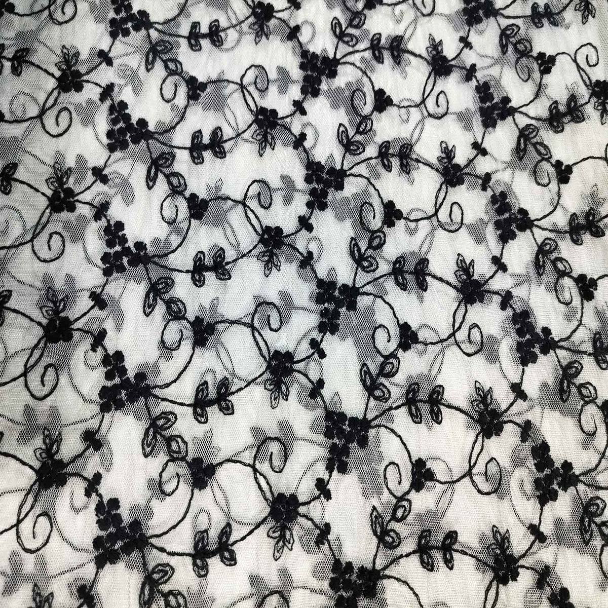 Grey Foloral print Crochet Fabric TU-6304